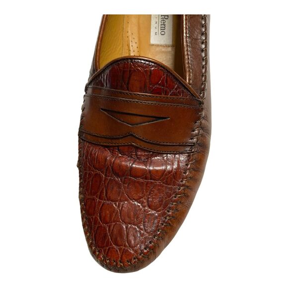 San Remo Platinum Men's Brown Leather Loafers Shoes sz 10 Made in Spain - Picture 4 of 9